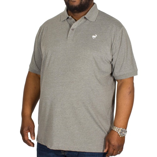 Bigdude Jersey Marl Polo Shirt Charcoal