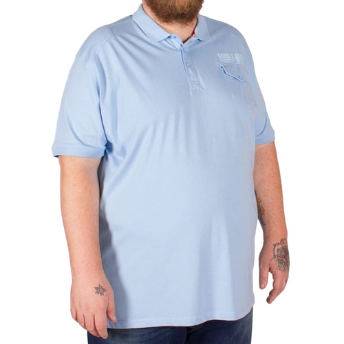 D555 Dallin Shoulder Patch Polo Shirt Blue