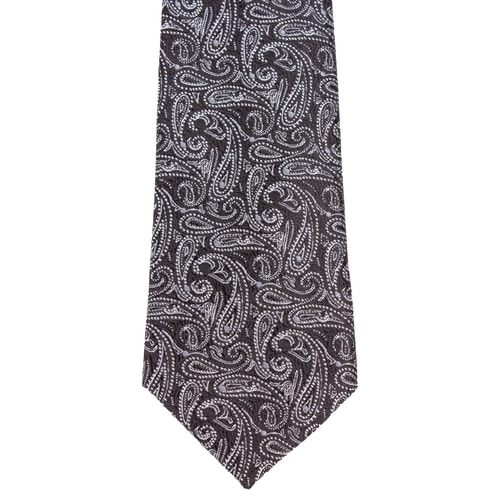 Knightsbridge Extra Long Compact Paisley Tie Black