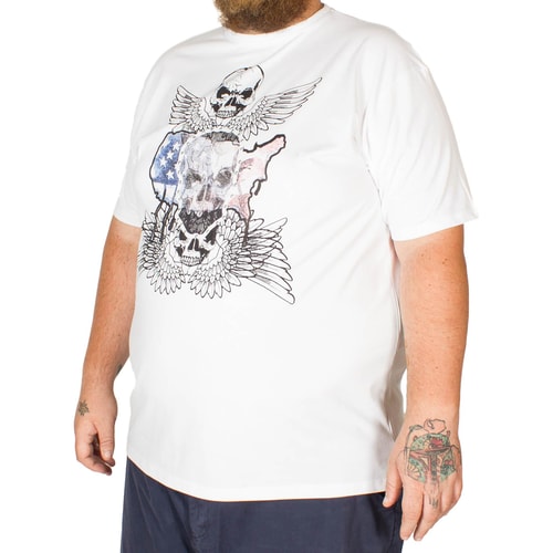 Metaphor Skull Wings Print T-Shirt White