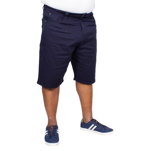KAM Alba Stretch Denim Shorts Navy