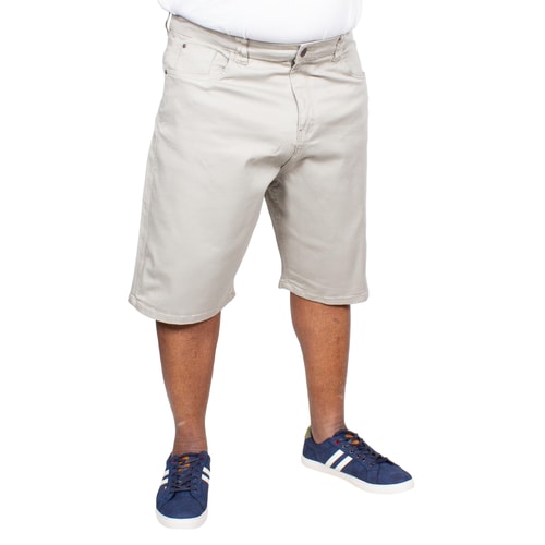 KAM Alba Stretch Denim Shorts Stone