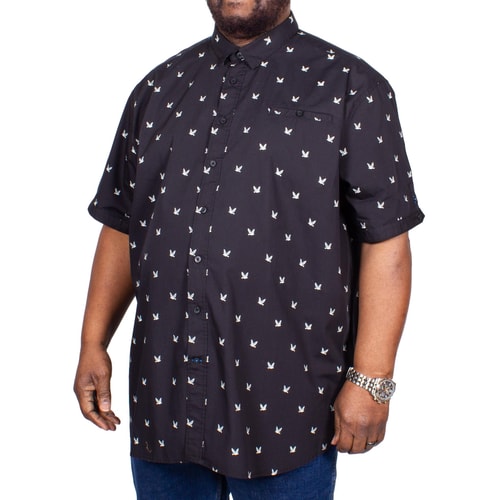 D555 Marley Printed Short Sleeve Shirt Black