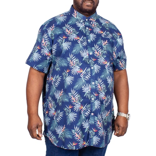 D555 Reuben Printed Short Sleeve Shirt Navy