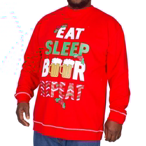 D555 Comet Printed Christmas Sweatshirt Red