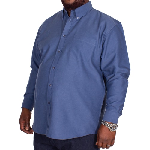 KAM Long Sleeve Oxford Shirt Navy