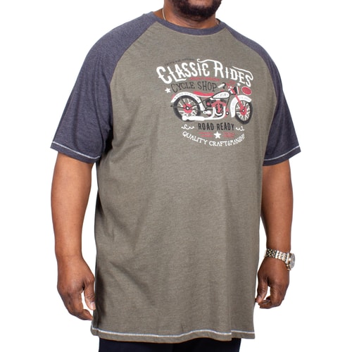 D555 Evans Raglan Printed T-Shirt Khaki