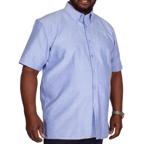 KAM Short Sleeve Oxford Shirt Denim