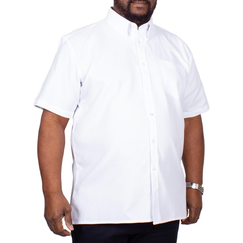 KAM Short Sleeve Oxford Shirt White