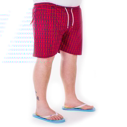 Cotton Valley Red Check Swim Shorts