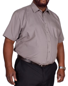 Bigdude Classic Short Sleeve Poplin Shirt Charcoal