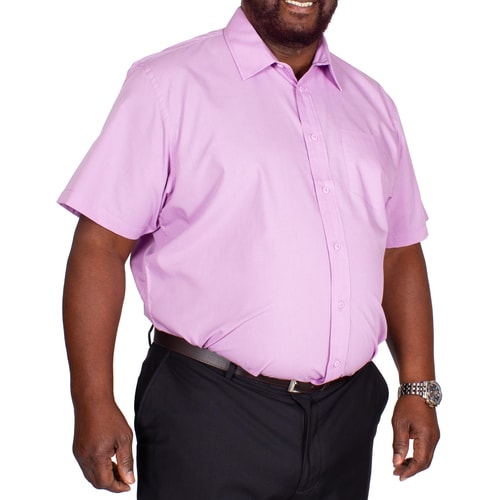 Bigdude Classic Short Sleeve Poplin Shirt Violet Tall
