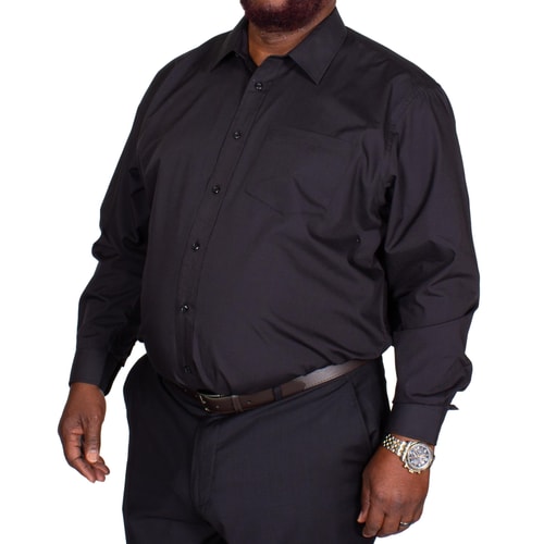 Bigdude Classic Long Sleeve Poplin Shirt Black