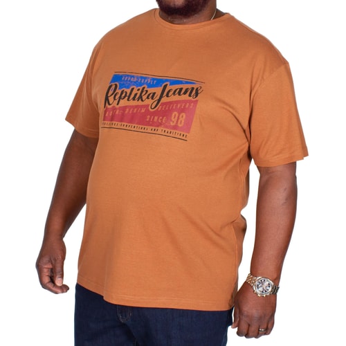 Replika Jeans Printed T-Shirt Brown