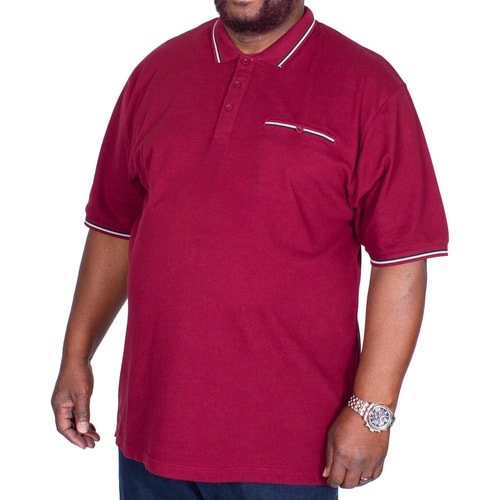 KAM Dobby Waffle Weave Polo Shirt Burgundy