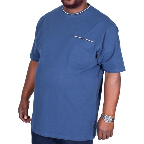 KAM Dobby Waffle Weave T-Shirt Denim