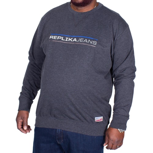 Replika Jeans Crew-neck Sweatshirt Charcoal