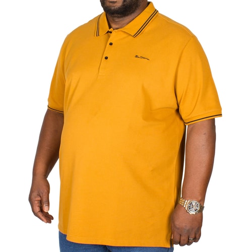 Ben Sherman Script Tipped Polo Shirt Gold