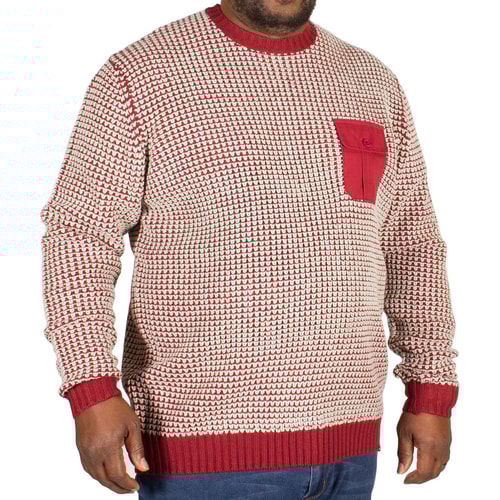 D555 Jerry Honeycomb Knit Sweater Red