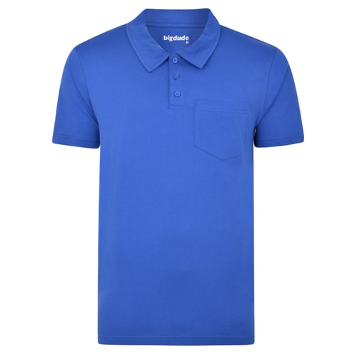 Bigdude Jersey Polo Shirt With Pocket Royal Blue