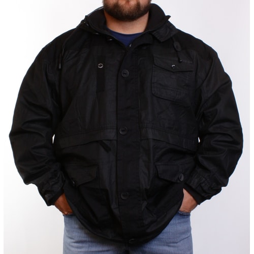 Kam Black Barber Hooded Coat