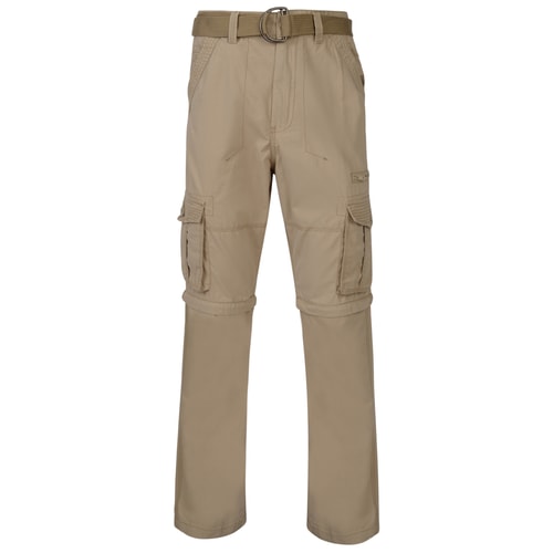 KAM Zip Off Cargo Trousers Stone