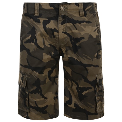 KAM Cargo Olive Camouflage Twill Shorts