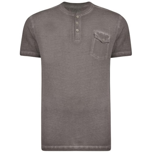 KAM Cool Dye Grandad T-Shirt Charcoal