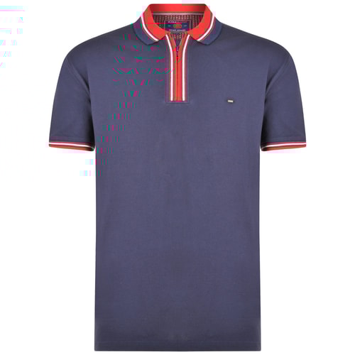 KAM 1/4 Zip Polo Shirt Navy