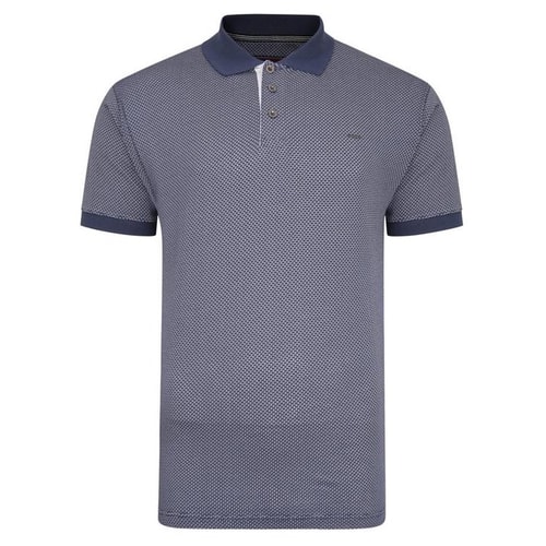 KAM Dobby Slub Weave Polo Shirt Blue