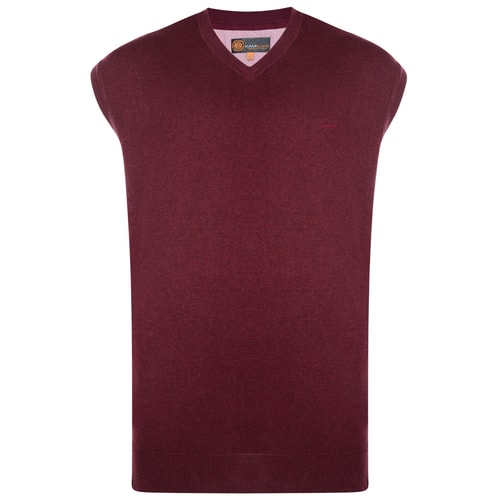 KAM V-Neck Sleeveless Knitted Pullover Wine