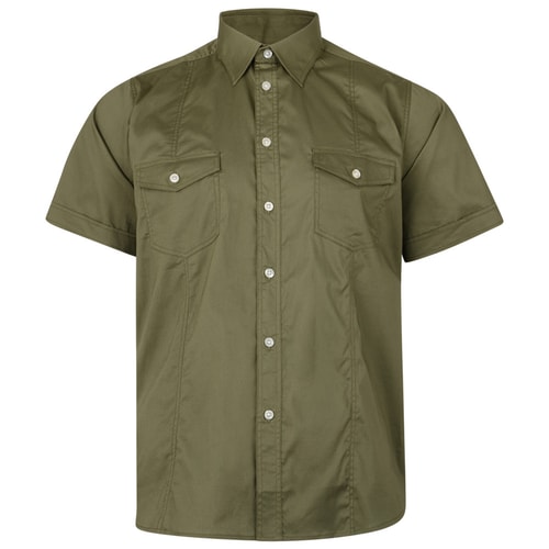 KAM Retro Stretch Short Sleeve Shirt Khaki