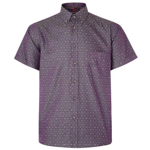 KAM Dobby Weave Short Sleeve Shirt Grape