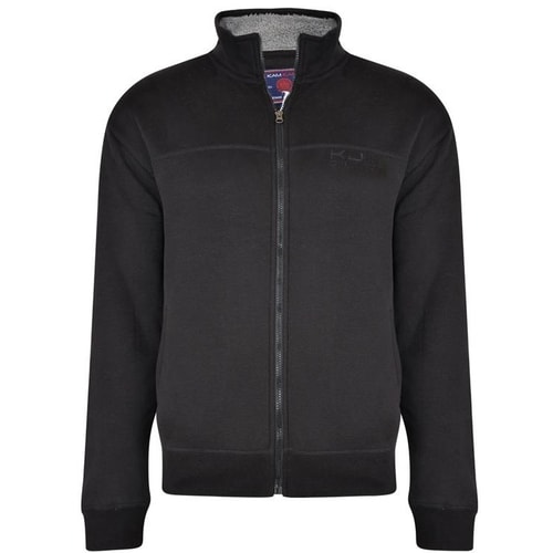 KAM Zip Through Sweater Black