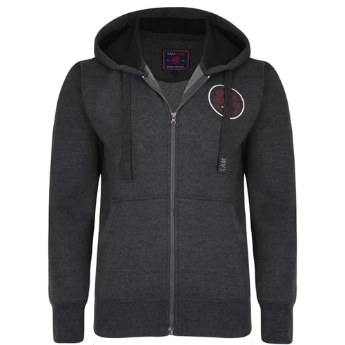 KAM Ride Free Zip Thru Hoody Charcoal