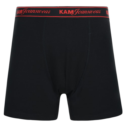 KAM Twin Pack Boxer Trunks Black