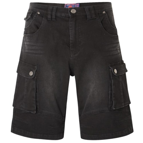 KAM Ivan Denim Cargo Shorts Black
