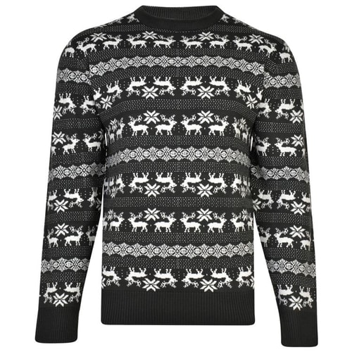 KAM Christmas Rudolph Jumper Charcoal