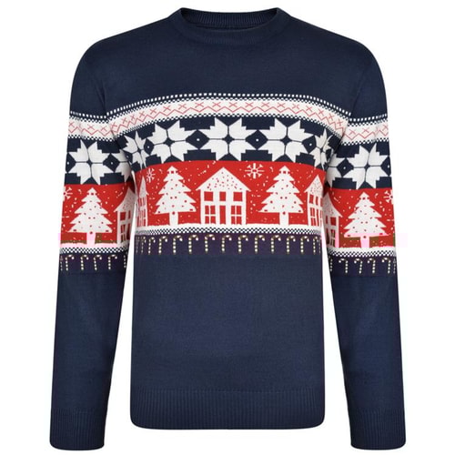KAM Christmas Ice Jumper Navy