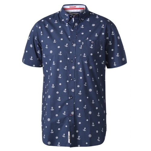 D555 Kirk Nautical Printed Shirt Navy