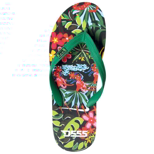 D555 Floral Hawaiian Flip Flops