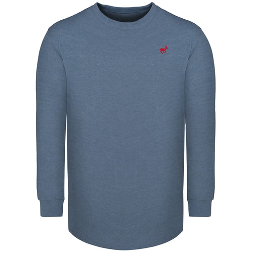 Bigdude Long Sleeve Crew Neck T-Shirt Denim Tall