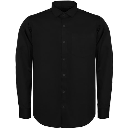 Bigdude Fine Twill Long Sleeve Shirt Black Tall