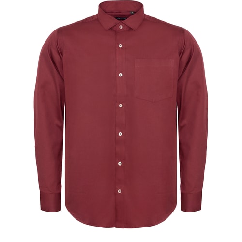 Bigdude Fine Twill Long Sleeve Shirt Burgundy Tall