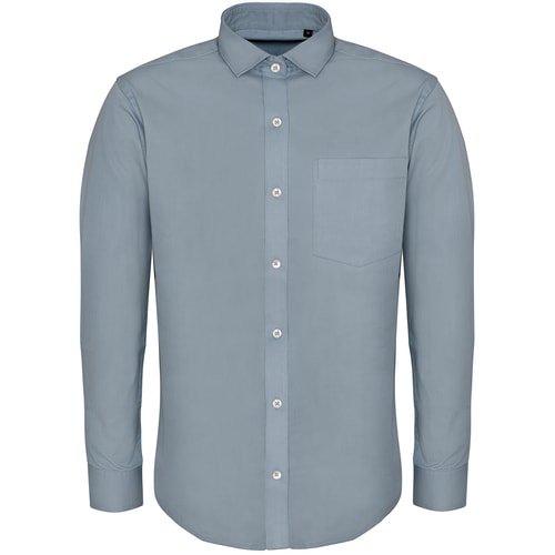 Bigdude Fine Twill Long Sleeve Shirt Light Blue Tall