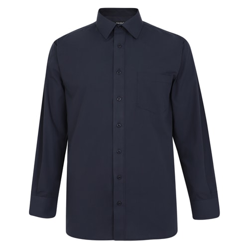 Bigdude Classic Long Sleeve Poplin Shirt Navy Tall