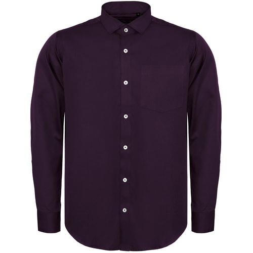 Bigdude Fine Twill Long Sleeve Shirt Plum Tall