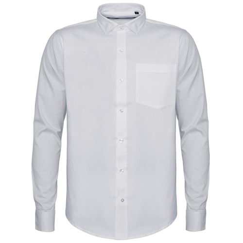 Bigdude Fine Twill Long Sleeve Shirt White