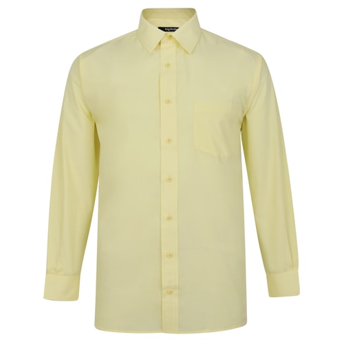 Bigdude Classic Long Sleeve Poplin Shirt Lemon Tall