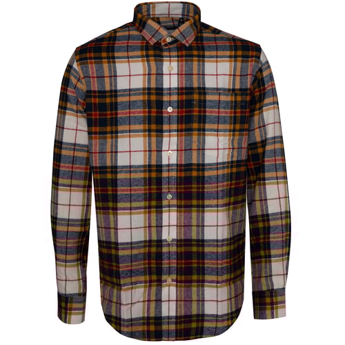 Bigdude Check Flannel Long Sleeve Shirt Yellow/Red